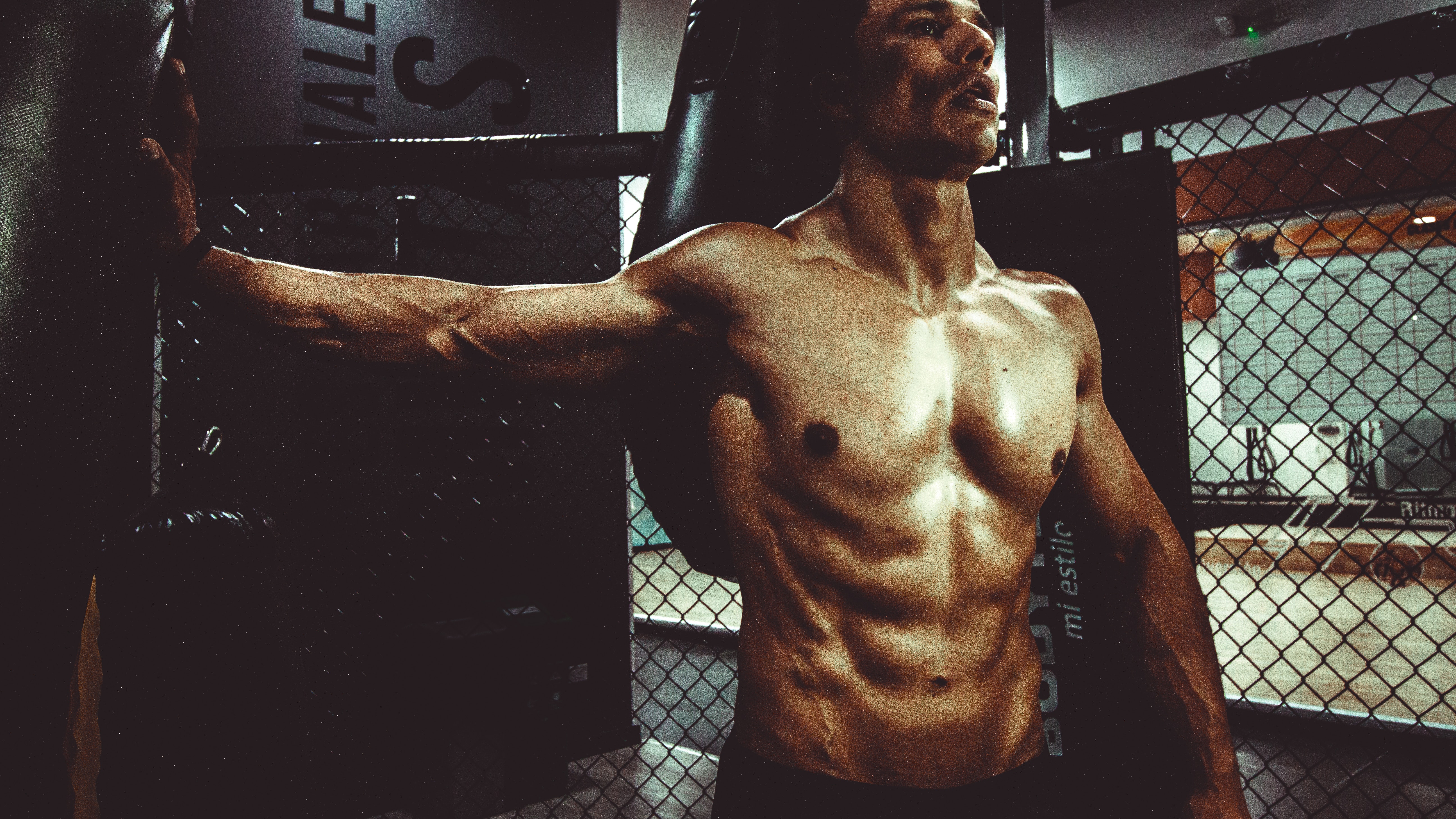 man working out in the gym